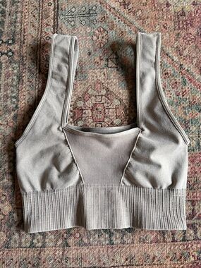 FP Movement by Free People Ribbed Scoop Sports Bra in Light Gray